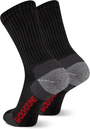 Wolverine Men's Safety Toe Work Boot Crew Socks - 2 Pairs - Durable Cushioning in Saudi Arabia