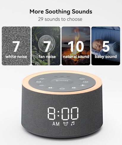 جهاز صوت Dreamegg D1 Pro White Noise، جهاز صوت مهدئ للأطفال 3 في 1، ضوء ليلي منفصل، 29 صوت HiFi، جهاز ضوضاء للنوم والاسترخاء للبالغين هدية تسجيل الأطفال (ترقية D1) in Kuwait