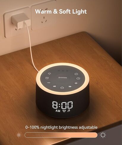 جهاز صوت Dreamegg D1 Pro White Noise، جهاز صوت مهدئ للأطفال 3 في 1، ضوء ليلي منفصل، 29 صوت HiFi، جهاز ضوضاء للنوم والاسترخاء للبالغين هدية تسجيل الأطفال (ترقية D1) in Kuwait