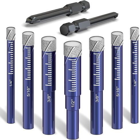 9 PCs Diamond Drill Bit Set for Porcelain, Ceramic, Glass & More - Versatile Tile Drill Bits for Efficient, Precise Drilling in Kuwait