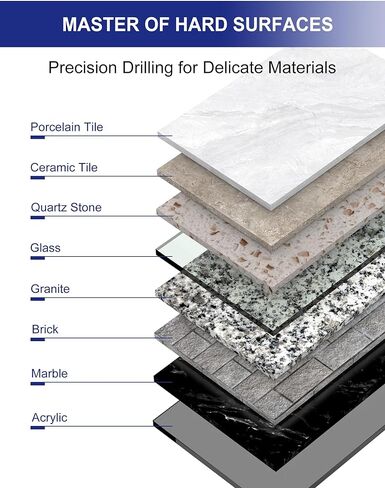 9 PCs Diamond Drill Bit Set for Porcelain, Ceramic, Glass & More - Versatile Tile Drill Bits for Efficient, Precise Drilling in Kuwait