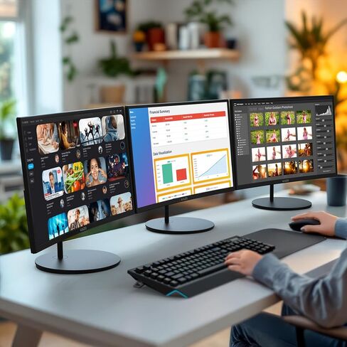 Kado Dual Monitor Setup - 2-Pack 27" Curved 1500R 1920x1080 Computer Monitor 75Hz VESA Mount HDMI Office Gaming Built-in Speakers (C27 Dual Series) in Kuwait