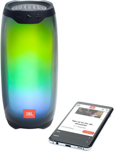 JBL Pulse 4 - مكبر صوت بلوتوث محمول مقاوم للماء مع عرض خفيف - أسود in Kuwait