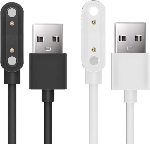 Compatible with Trendia Smart Watches Charger, 1M Magnetic Replacement Charging Compatible for Trendia TG09 1.83" Smart Watches (2 Pack-Black+White, 7.62mm Charger) in Saudi Arabia