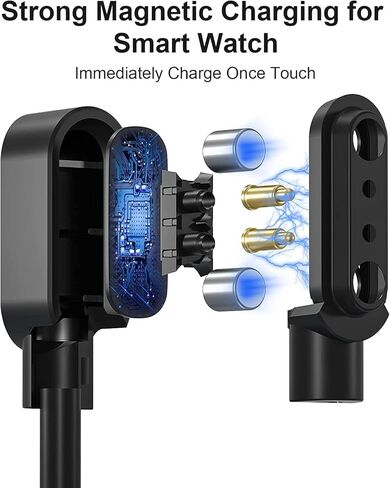Compatible with Trendia Smart Watches Charger, 1M Magnetic Replacement Charging Compatible for Trendia TG09 1.83" Smart Watches (2 Pack-Black+White, 7.62mm Charger) in Saudi Arabia