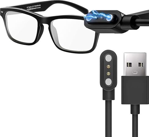 Compatible with Delhi Tornado Smart Glasses Charger, Magnetic Replacement Charger Compatible for Delhi Tornado KY02, KY03 Smart Glasses (2 Pack-Black+White, for ky02, ky03) in Saudi Arabia