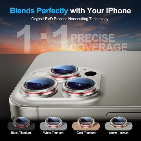 واقي عدسة الكاميرا X-it لهاتف iPhone 17 Pro Max، غطاء زجاجي مقوى عالي الألومينا بدرجة عسكرية 9H، مقاوم للكسر مع التصاق قوي، صديق للحافظة وواقي كاميرا مناسب تمامًا بنسبة 1:1 (فضي) in Kuwait