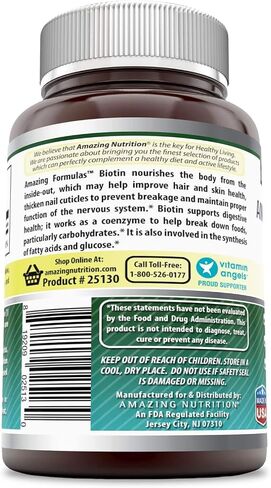 Amazing Formulas Biotin 15000 mcg - Supports Healthy Hair, Skin & Nails - Promotes Cell Rejuvenation - Supports Healthy Metabolism & Digestive Health (200 Capsules) in Saudi Arabia