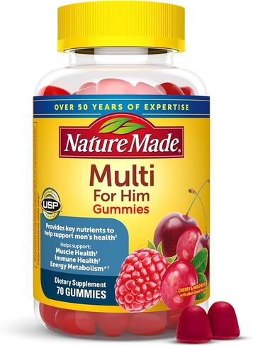 Nature Made Multi for Him, Multivitamin for Men for Energy Metabolism Support, Mens Multivitamins, 70 Gummy Vitamins and Minerals, 35 Day Supply in Saudi Arabia