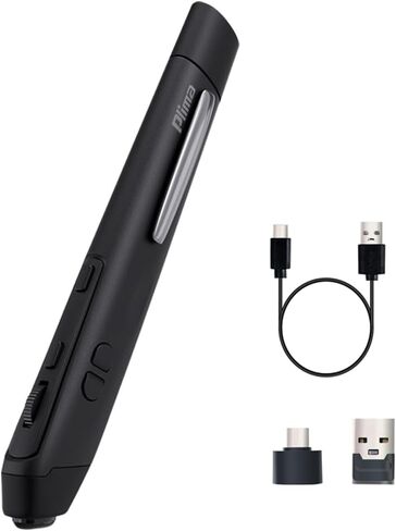 Plima براءة اختراع ، وظيفة الضغط القلم البديهي تعادل زر الماوس الأيسر ، الجيب المريح في الوضع المزدوج 2.4+BT Pen Mouse 2.0 الفئران ، دعم النوافذ ، Android ، Linux ، Mac OS (رمادي) in Kuwait