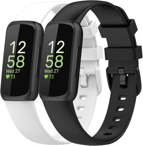2 حزمة متوافقة مع Fitbit Inspire 3 نطاقات ، عرض 15.4 ملم الناعم للسيليكون القابل للتعديل بديل للنساء للنساء الرجال in Kuwait