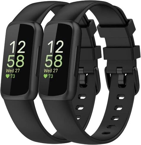 2 حزمة متوافقة مع Fitbit Inspire 3 نطاقات ، عرض 15.4 ملم الناعم للسيليكون القابل للتعديل بديل للنساء للنساء الرجال in Kuwait