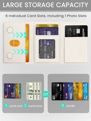محفظة Mag-Safe ، أقوى محفظة مغناطيسية لـ iPhone 16/15/14/13/12 ، حامل بطاقات 6 بطاقات ، حامل بطاقات الهاتف المغناطيسي الخفيف للهاتف الخلوي Apple ، وليس لـ iPhone 13/12 mini ، beige-white in Kuwait