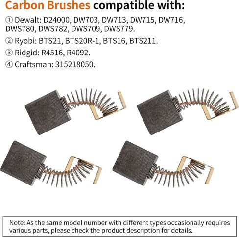 Replacement Carbon Brush 614367-00 5140024-30 for Dewalt Tile Saw - 2 Pack Carbon Motor Brushes with Leads for Dewalt DW713 DW715 DWS779 Miter Saw, Ridgid R4092, Ryobi Table Saw, Replace 0502025007 in Kuwait