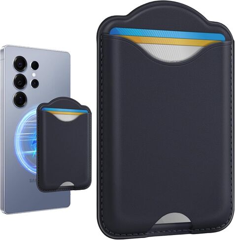 Shorogyt Compatible with Magsafe Wallet Magnetic Card Holder - Phone Wallet for Samsung Galaxy S25 Series, for iPhone 16/15/14/13/12 Series for Women Men for Apple Mag RFID Magnet Fit 3 Cards, Black in Kuwait
