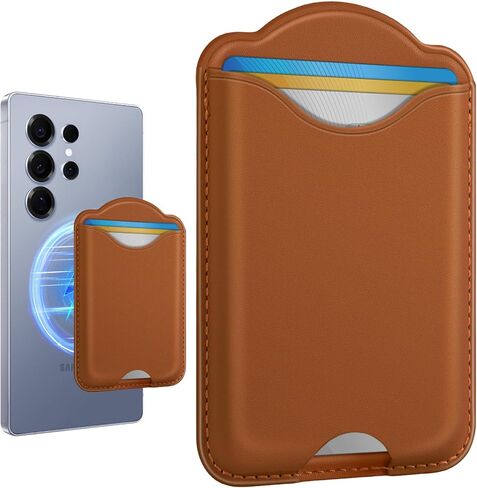 Shorogyt Compatible with Magsafe Wallet Magnetic Card Holder - Phone Wallet for Samsung Galaxy S25 Series, for iPhone 16/15/14/13/12 Series for Women Men for Apple Mag RFID Magnet Fit 3 Cards, Black in Kuwait