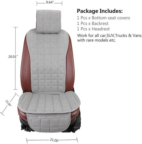 Car Seat Covers Universal Car Seat Covers Pads Mat,Buckwheat Hull Bottom Seat Covers for Cars,Cooling Seat Covers Breathable Comfortable Ventilated (Beige Front Seat) in Kuwait