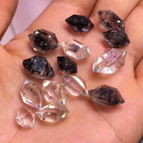 هيركيمون الماس الطبيعي الخام حجر الكوارتز الكريستال شفاء الحجر المعدنية الخام الحجر DIY مجوهرات هدية تنقية التأمل الريكي الماس (2 أوقية / 60 جرام) in Kuwait