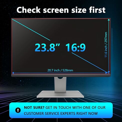 【5 Pack】 23.8-Inch Computer Privacy Screen Filter for 16:9 Widescreen Monitors–Anti-Spy,Anti-Glare,Anti-Scratch Screen Protector for Dell,Samsung,LG,HP,Acer,AOC & More-Easy Installation in Kuwait