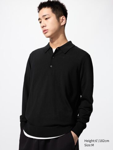 Uniqlo Merino Polo Shirt | كم طويل in Kuwait