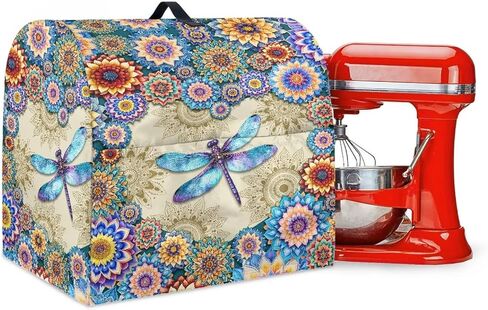 Dragonfly Boho Flower Mixer Covers Washable Stand Mixer Dust Cover Fit Kitchen Aid Mixer 4.5-8 Quart Home Kitchen Small Appliance Protector Colorful in Saudi Arabia