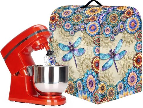 Dragonfly Boho Flower Mixer Covers Washable Stand Mixer Dust Cover Fit Kitchen Aid Mixer 4.5-8 Quart Home Kitchen Small Appliance Protector Colorful in Saudi Arabia