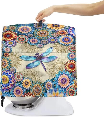 Dragonfly Boho Flower Mixer Covers Washable Stand Mixer Dust Cover Fit Kitchen Aid Mixer 4.5-8 Quart Home Kitchen Small Appliance Protector Colorful in Saudi Arabia