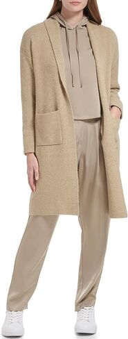 Calvin Klein Long Shawl Collar with Pockets Black MD (US 8-10) in Kuwait