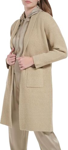 Calvin Klein Long Shawl Collar with Pockets Black MD (US 8-10) in Kuwait