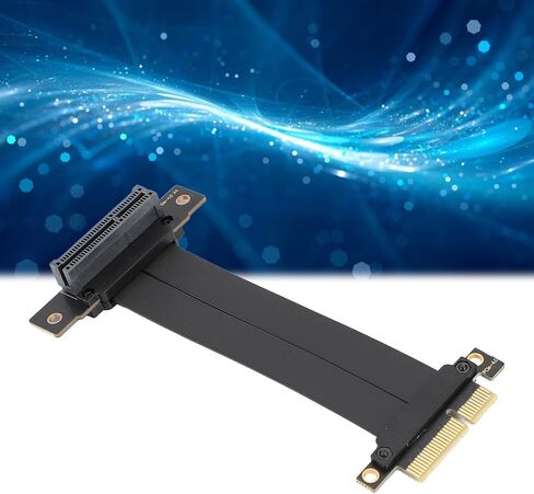 PCIE 4.0 Extension Cable, 16Gbps 180 Degree Male to 90 Degree Female 64 Pin Copper Conductor for PCIe Card, M.2 PCIe Card, Firewire Card, USB PCIe Card (40cm) in Saudi Arabia