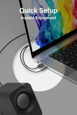 Speaker - 14W Stereo PC Speakers, USB Powered, Compact Size with 30° Tilt Design, Volume Dial Control, for Desktop, Laptop, Monitor, Gaming Consoles, Black in Saudi Arabia