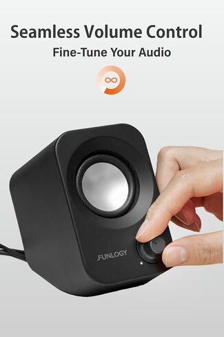 Speaker - 14W Stereo PC Speakers, USB Powered, Compact Size with 30° Tilt Design, Volume Dial Control, for Desktop, Laptop, Monitor, Gaming Consoles, Black in Saudi Arabia