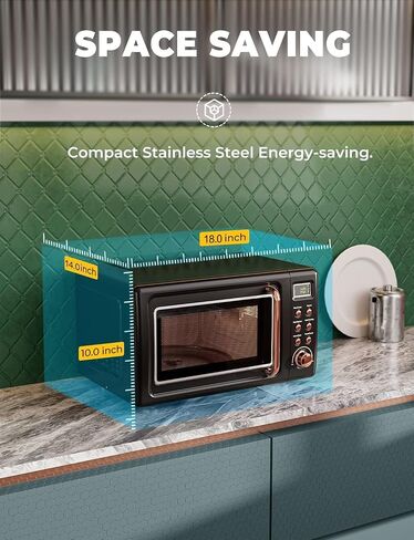 فرن ميكروويف رجعية كونترتوب ، simoe 0.7 cu ft ميكروويف صغير مع إزالة الجليد ، 5 طاقة صغيرة ، 8 مجموعة طلاء تلقائي وقفل الطفل ، ميكروويف مضغوط مع 10 بوصة القرص الدوار ، مؤقت 60 دقيقة ، شاشة LED ، 700W in Kuwait