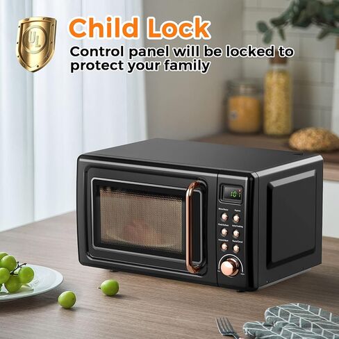 فرن ميكروويف رجعية كونترتوب ، simoe 0.7 cu ft ميكروويف صغير مع إزالة الجليد ، 5 طاقة صغيرة ، 8 مجموعة طلاء تلقائي وقفل الطفل ، ميكروويف مضغوط مع 10 بوصة القرص الدوار ، مؤقت 60 دقيقة ، شاشة LED ، 700W in Kuwait
