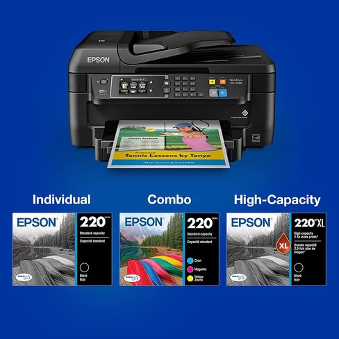 Epson t220120 durabrite فائق باللون الأسود سعة القياسية بخرطوشة حبر (wf-2760 ، wf-2750 ، wf-2660 ، wf-2650 ، wf-2630 ، xp-424 ، xp-420 ، xp-320), Black and Color Combo Pack in Saudi Arabia