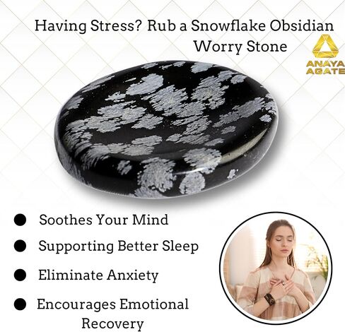 Lapis Lazuli Worry Stone – Crystal Thumb Worry Stones for Anxiety, Stress – Relaxing and Soothing Balance Stones for Meditation, Stress Relief – Healing Stones and Crystals for Men and Women in Kuwait
