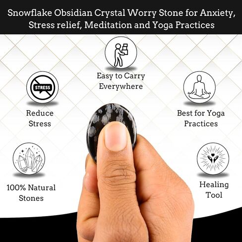 Lapis Lazuli Worry Stone – Crystal Thumb Worry Stones for Anxiety, Stress – Relaxing and Soothing Balance Stones for Meditation, Stress Relief – Healing Stones and Crystals for Men and Women in Kuwait