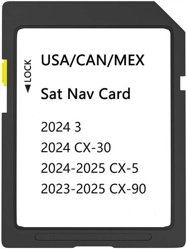 KR9D66EZ1C Navigation SD Card for Mazda 2025-2026 CX-50 CX-70 CX-30 Mazd* 3, 2024-2026 MX-5 Miata & 2026 CX-90, Factory GPS Activation with USA CAN MEX Offline Maps, HUD Speed Limit Display in Saudi Arabia