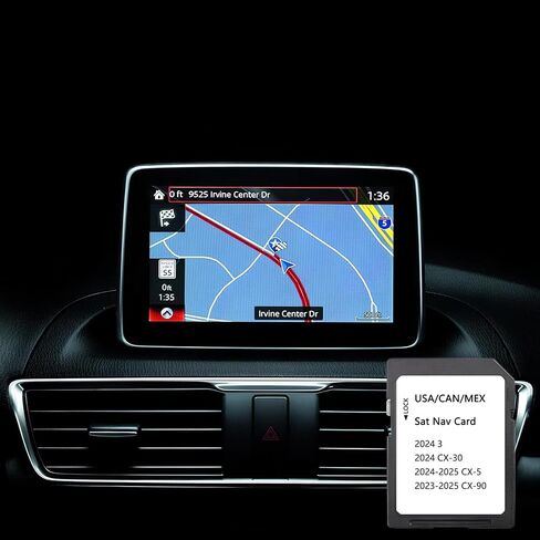 KR9D66EZ1C Navigation SD Card for Mazda 2025-2026 CX-50 CX-70 CX-30 Mazd* 3, 2024-2026 MX-5 Miata & 2026 CX-90, Factory GPS Activation with USA CAN MEX Offline Maps, HUD Speed Limit Display in Saudi Arabia