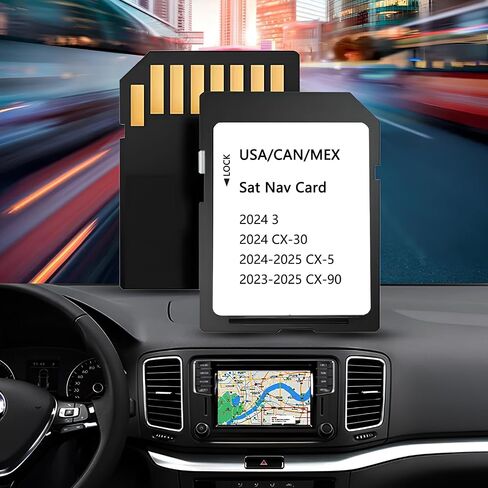 KR9D66EZ1C Navigation SD Card for Mazda 2025-2026 CX-50 CX-70 CX-30 Mazd* 3, 2024-2026 MX-5 Miata & 2026 CX-90, Factory GPS Activation with USA CAN MEX Offline Maps, HUD Speed Limit Display in Saudi Arabia