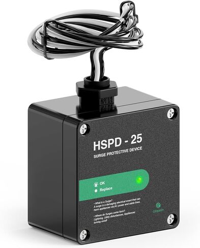 HSPD Square Square Chost Home Surge Protection Detection ، Type 1 SPD ، واقي زيادة في المنزل ، وحماية AC Surge ، 120/240VAC (HSPD-25) in Saudi Arabia