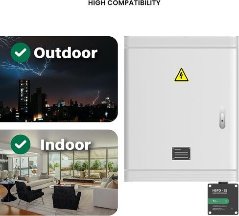 HSPD Square Square Chost Home Surge Protection Detection ، Type 1 SPD ، واقي زيادة في المنزل ، وحماية AC Surge ، 120/240VAC (HSPD-25) in Saudi Arabia