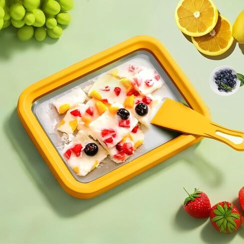 Ice Cream Roll Maker Rolled Ice Cream Machine, Sweet Spot Pan, Instant Cold Plate, Ideal for Making Rolled Ice Cream Soft Serve Slushies Frozen Yogurt Sorbet and Gelato (Summer Blue) in Saudi Arabia