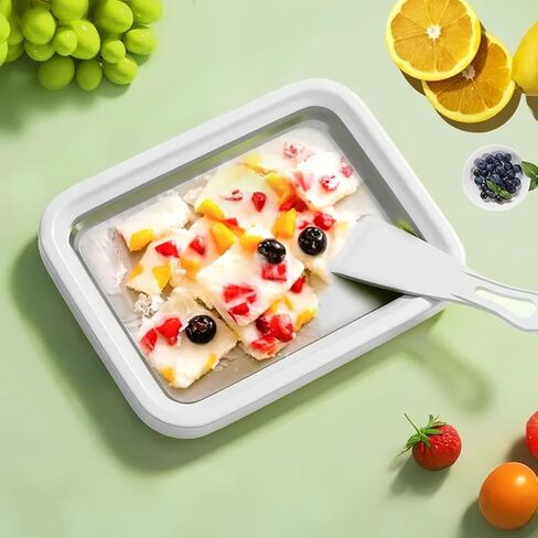 Ice Cream Roll Maker Rolled Ice Cream Machine, Sweet Spot Pan, Instant Cold Plate, Ideal for Making Rolled Ice Cream Soft Serve Slushies Frozen Yogurt Sorbet and Gelato (Summer Blue) in Saudi Arabia