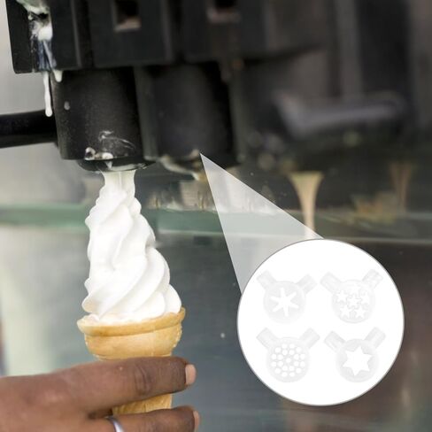 Garneck 4 Pcs Fantastic Modeling Caps Fittings Soft Serve Ice Cream Machine Spare Parts Lids Nozzle Accessories 29mm Inner Diameter, 5.00X4.50X0.70CM, White, FU3034C14DT in Kuwait