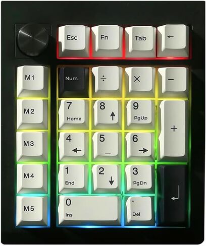 boyi gmk26 numpad الميكانيكية ، QMK/عبر قابلة للبرمجة BT5.0/2.4 جيجا هرتز/نوع حشية قابلة للتبديل الساخنة RGB اللوحة اللاسلكية لوحة المفاتيح الصغيرة القابلة لإعادة الشحن مع مقبض (أسود) in Kuwait