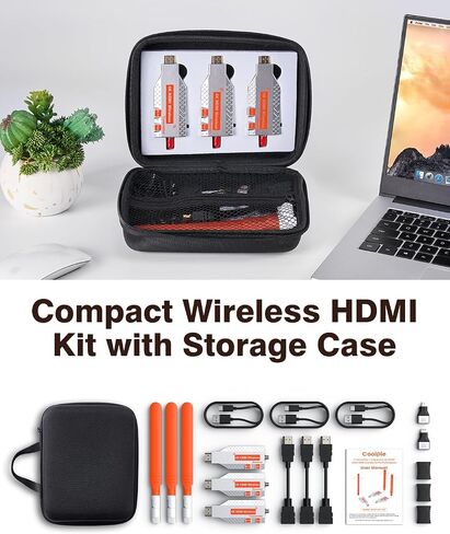 4K HDMI Wireless 2 Receivers and Transmitter, 4K Input 2160P Output, 150M/450Ft Multiple Extender, Plug&Play 5.8G for Video/Audio Streaming from PC/Projectors/TVs (with Storage Bag) in Saudi Arabia