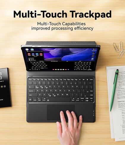 حافظة GreenLaw لهاتف Samsung Galaxy Tab S7 Fe (5G) مع لوحة مفاتيح، Tab S8 Plus S7 Plus، إضاءة خلفية DIY 7 ألوان، لوحة لمس ذكية، حافظة لوحة مفاتيح مغناطيسية قابلة للفصل مع حامل قلم S، أسود in Kuwait