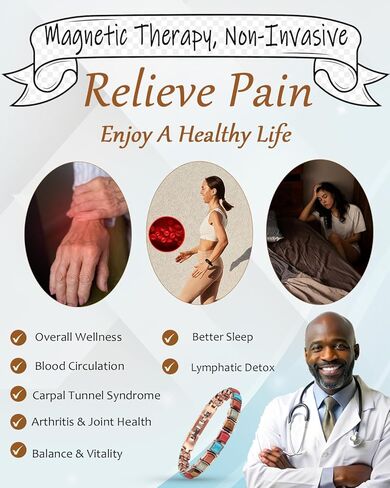 سوار نحاسي للنساء من ماجفيفيس لعلاج التهاب المفاصل والمفاصل، سوار علاج مغناطيسي من النحاس النقي للنفق الرسغي مع حلقة واحدة قابلة للإزالة، مغناطيس فعال 3500 غاوس in Kuwait