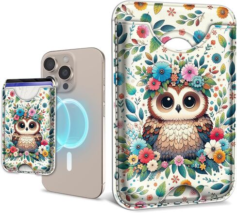 for Magsafe Magnetic Phone Wallet, Black Cat Flower Magnetic Credit Card Holder Case, Slim RFID Vegan Leather Magnet Wallet Women, Stick on Back for iPhone 16 15 14 13 12 Pro Promax, 3 Cards in Saudi Arabia